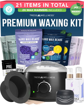Tress Wellness Deluxe Waxing Kit for face and brows—safe, precise facial waxing at home
