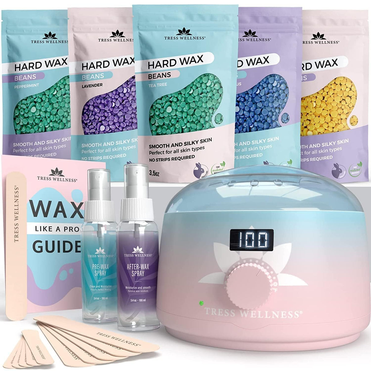 Tress Wellness digital wax warmer with temperature control for precise at-home waxing.