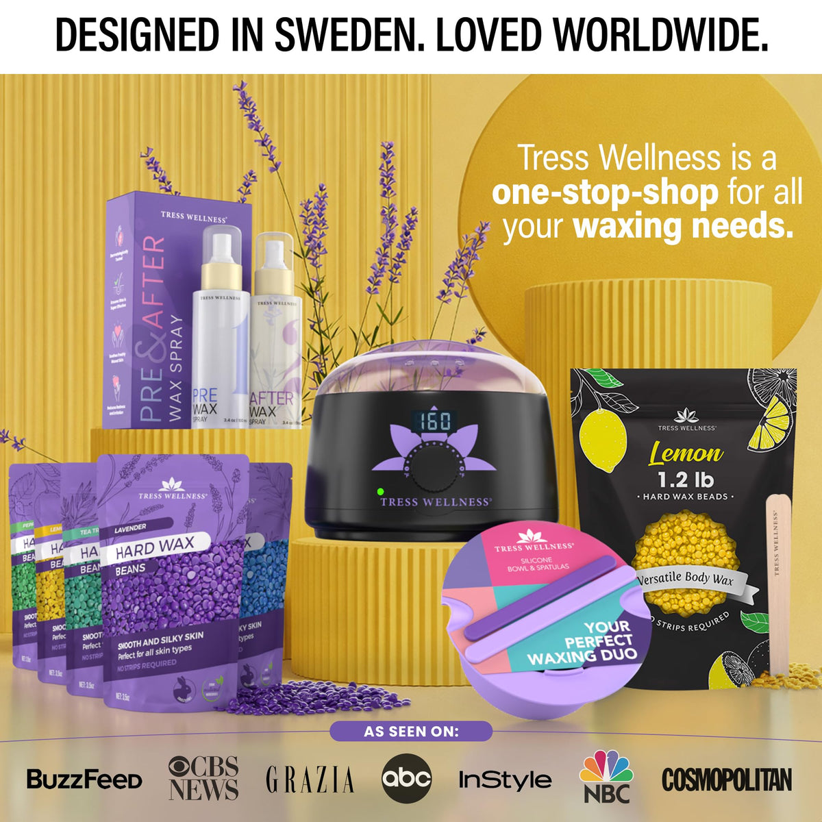 Tress Wellness easy waxing session visual for convenient bikini hair removal at home