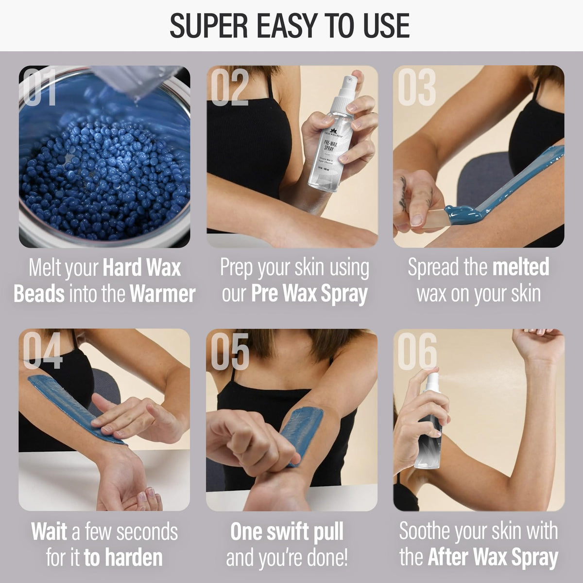 Tress Wellness pre-wax spray prepares skin safely before waxing