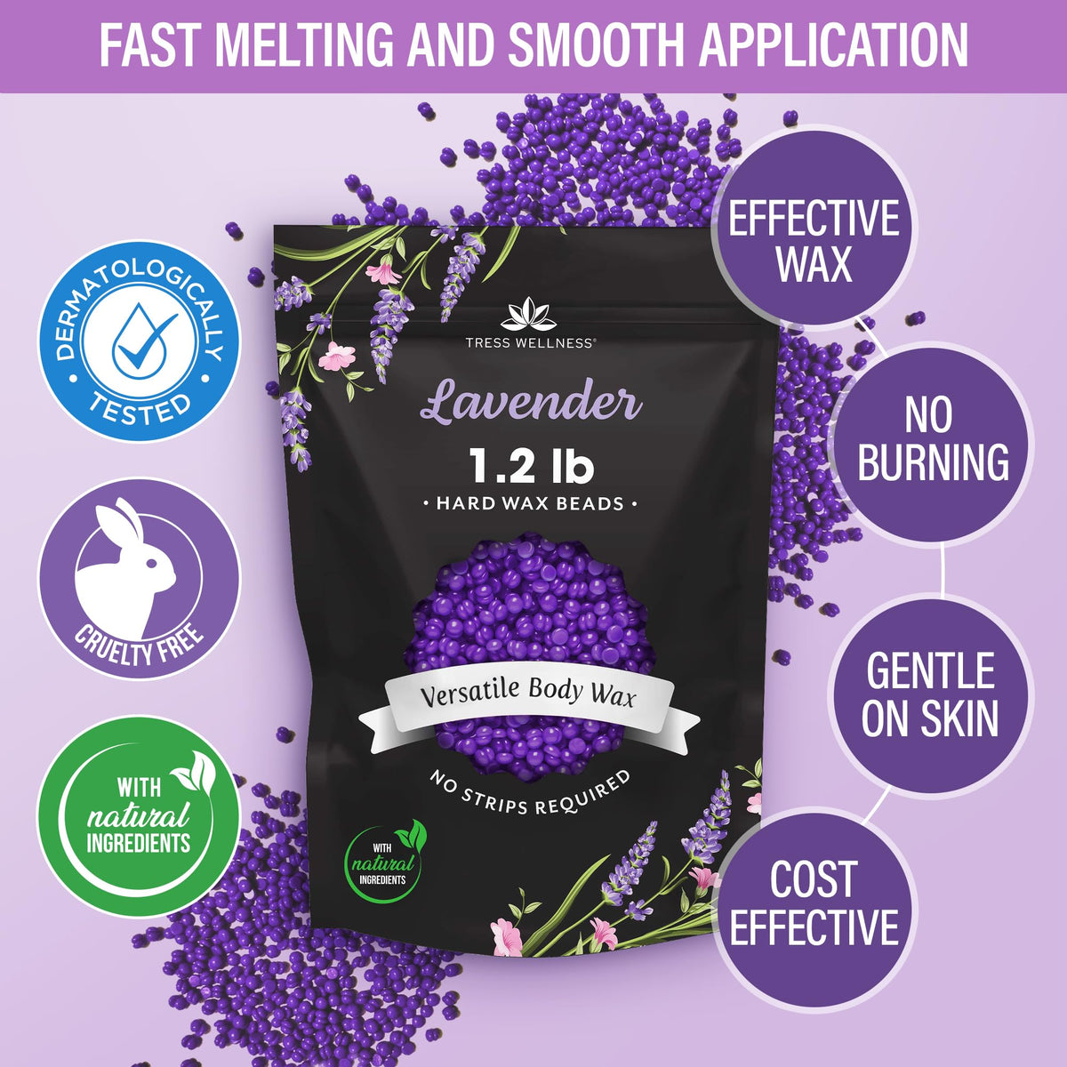 Tress Wellness two-pack 1.2lb showcase, offering value for repeated waxing sessions