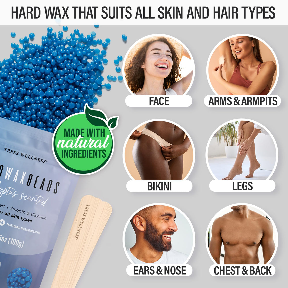 Tress Wellness wax bead bags in scents ready for salon-like results at home