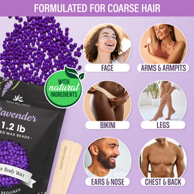 Tress Wellness wax beads bikini application scene illustrating precise hair removal in the bikini area