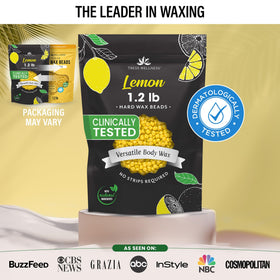 Tress Wellness lemon wax beads glide smoothly for comfortable bikini waxing.