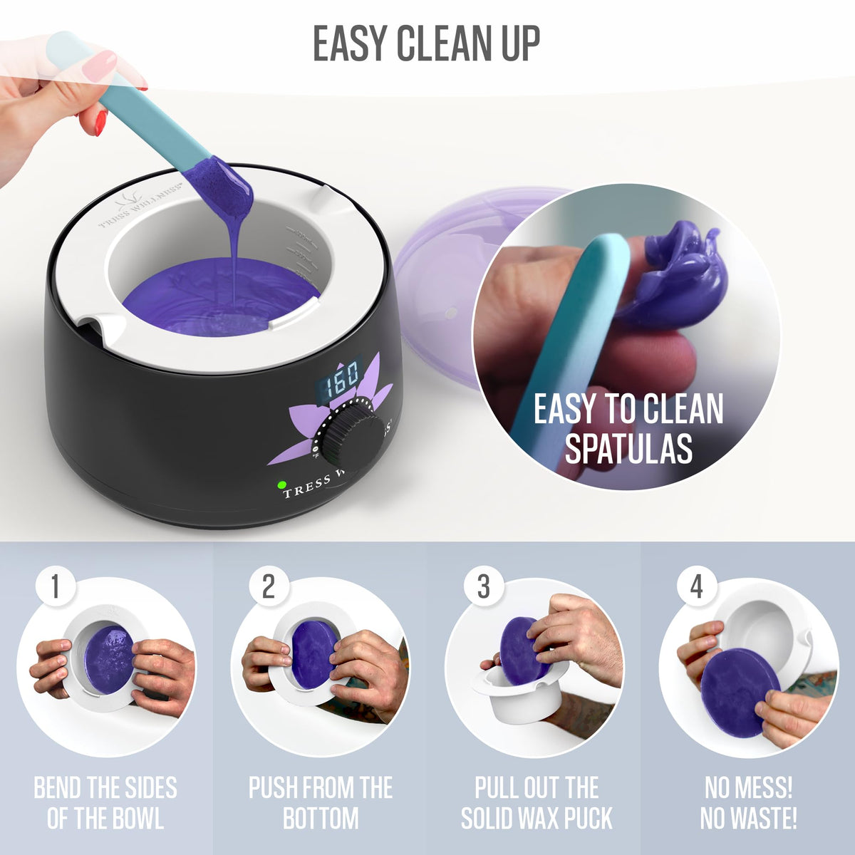 Tress Wellness wax warmer with silicone liner fitting most units
