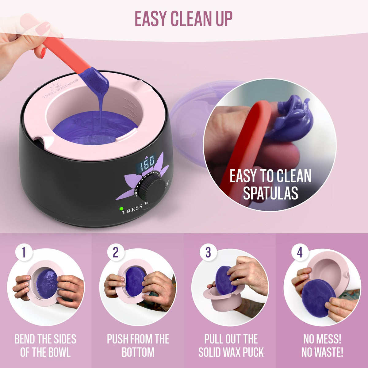 Tress Wellness silicone liner interior with measuring lines for accurate portions.