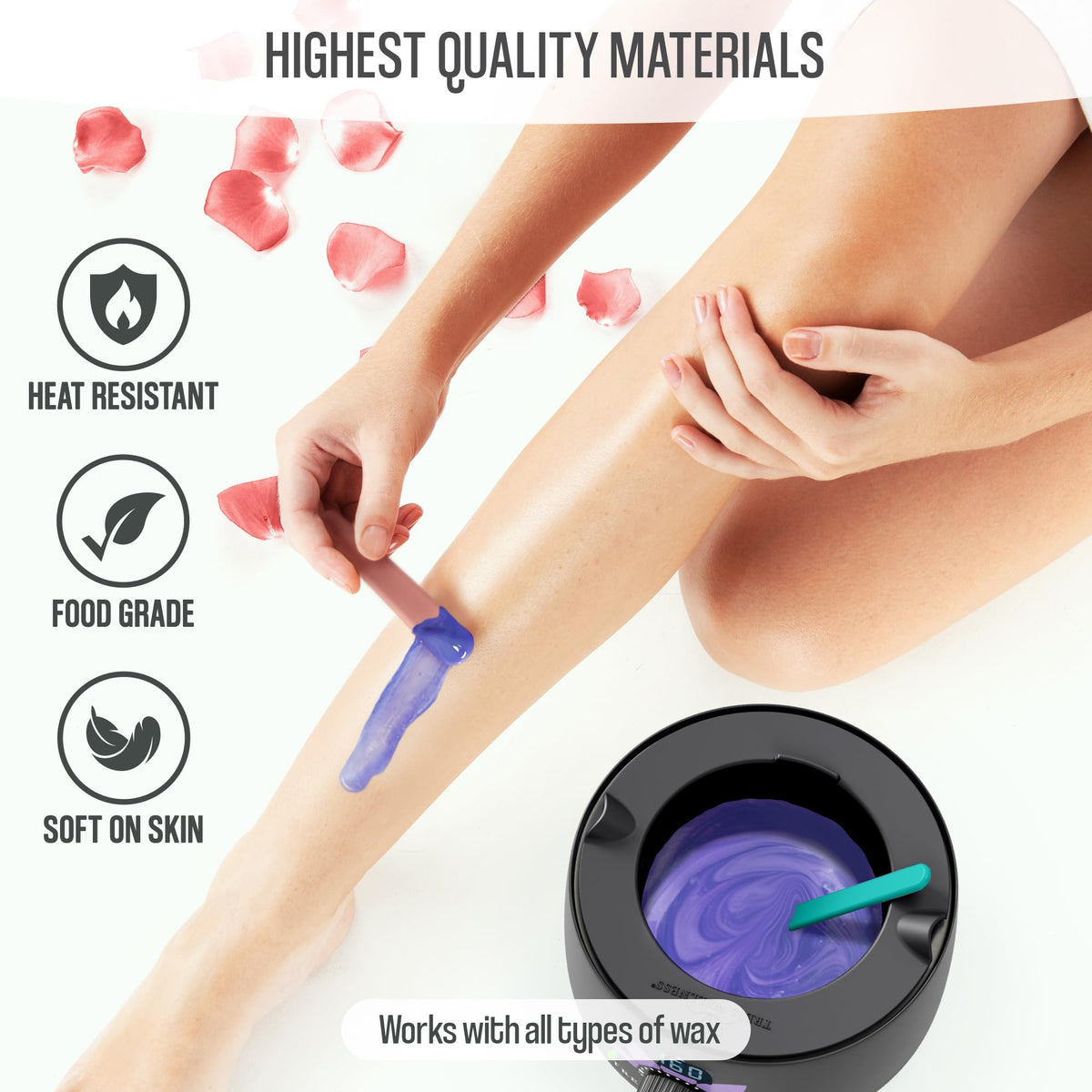 Tress Wellness small silicone spatula for precise wax application.