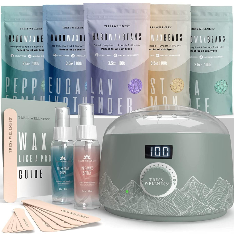 Tress Wellness waxing kit with digital warmer for precise, comfortable at-home waxing