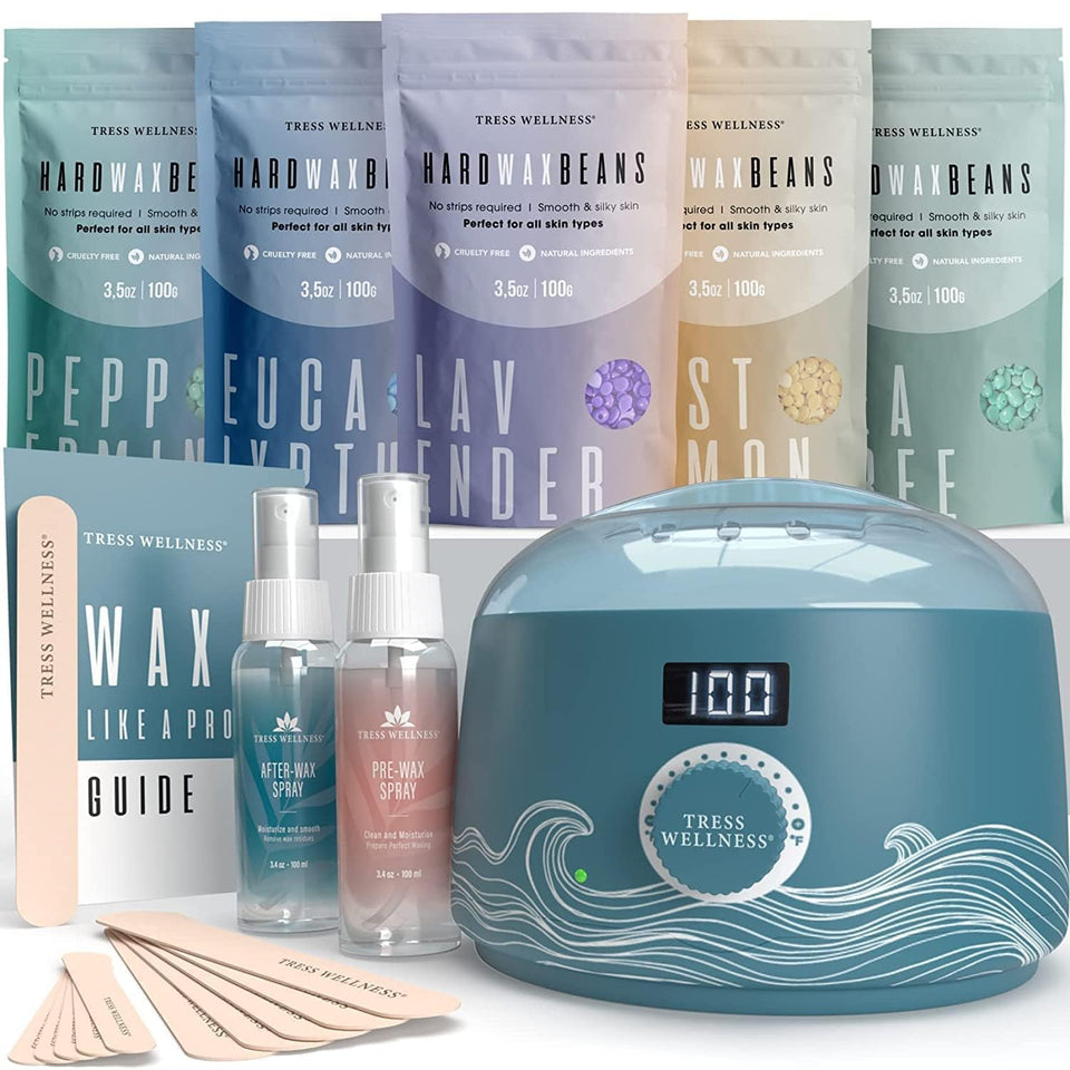 Tress Wellness waxing kit digital warmer provides precise temperature control for smooth waxing