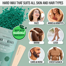 Tress Wellness hard wax beads in scented bags for smooth at-home waxing