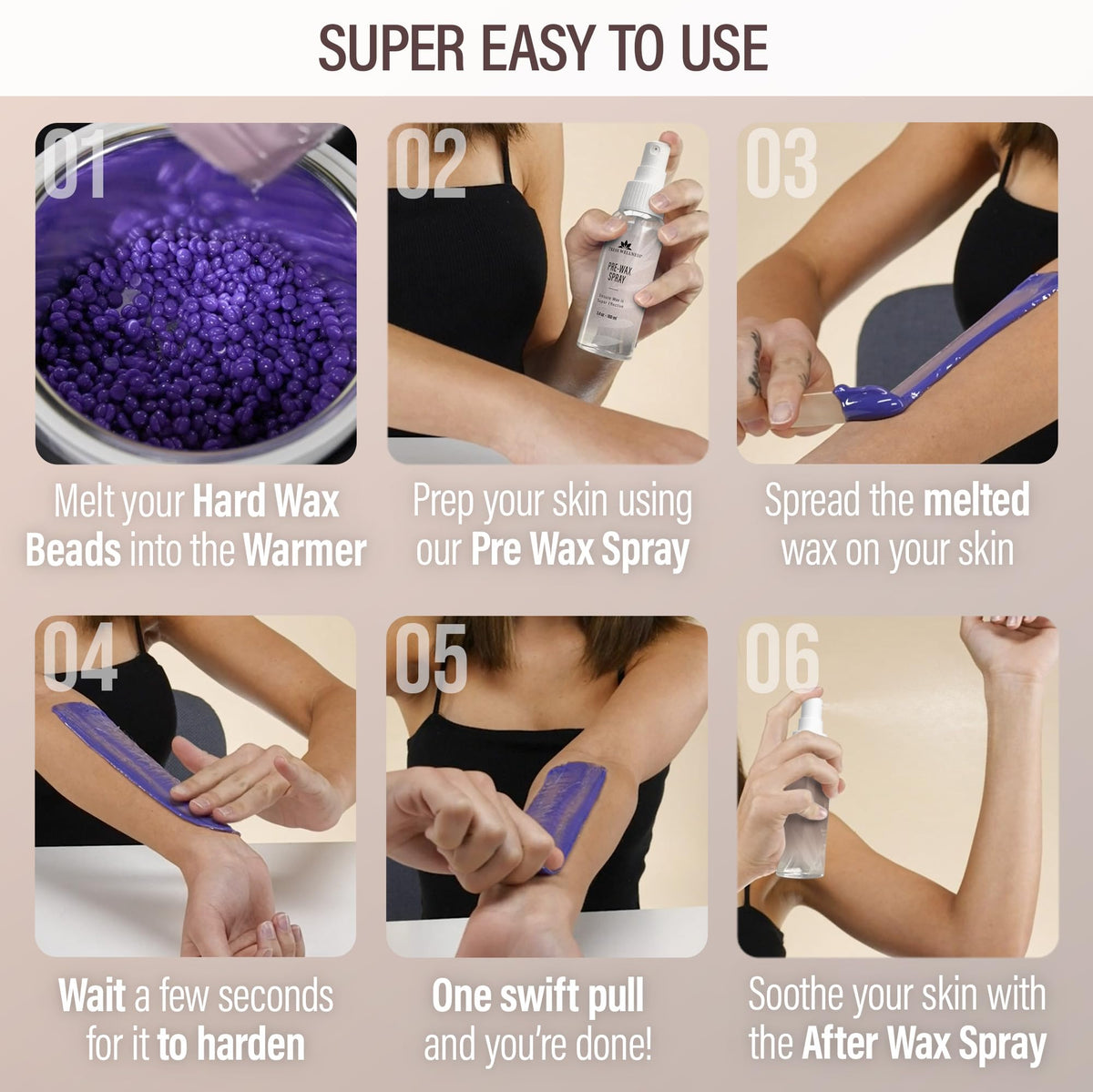 Tress Wellness pre-wax spray prepares skin for even adhesion