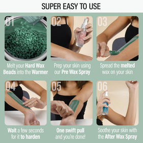 Tress Wellness pre-wax spray prepping skin for better wax adhesion