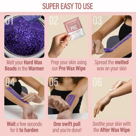 Tress Wellness pre-wax wipes prep skin for smooth wax.