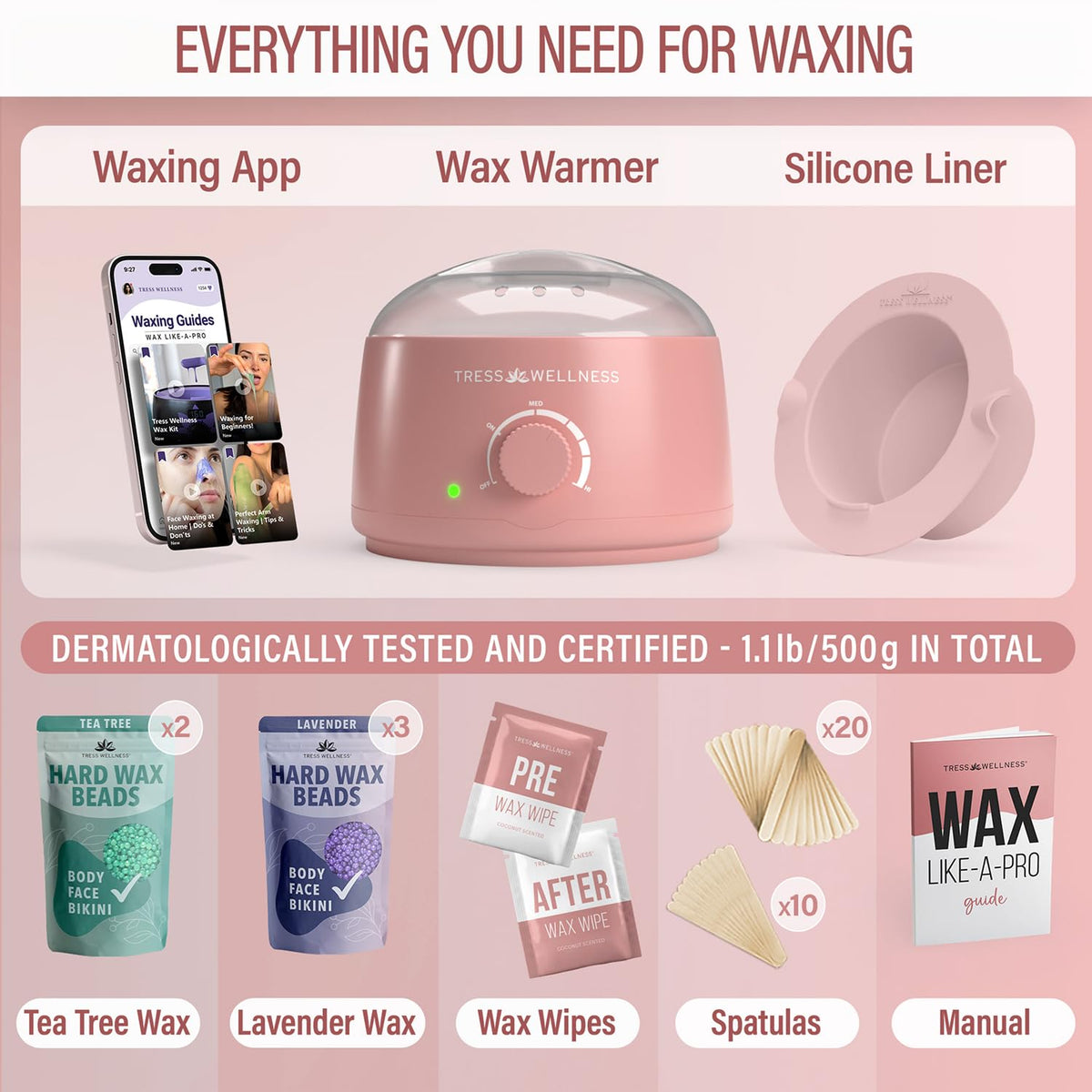 Tress Wellness scented wax beads collection adds pleasant aroma during waxing sessions.
