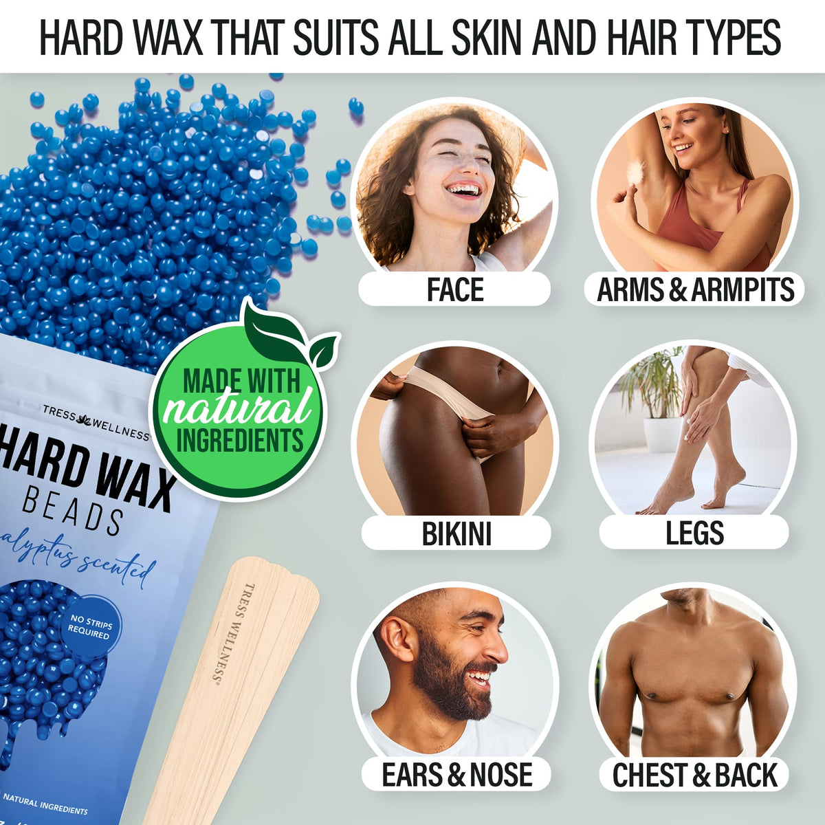 Tress Wellness waxing sticks for smooth application and clean removal.