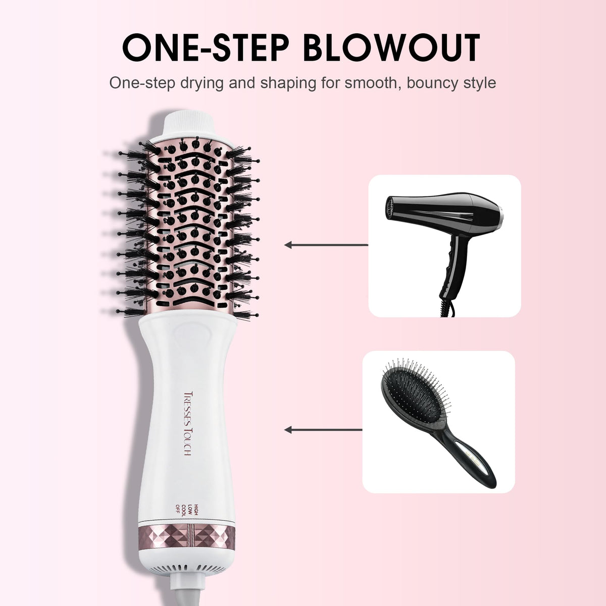 Tresses Touch 360° swivel cord prevents tangles during use.