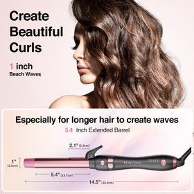 Tresses Touch dual-direction rotation enables left or right curls for balanced results