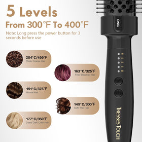 Tresses Touch curls with even heat for smooth, lasting volume.