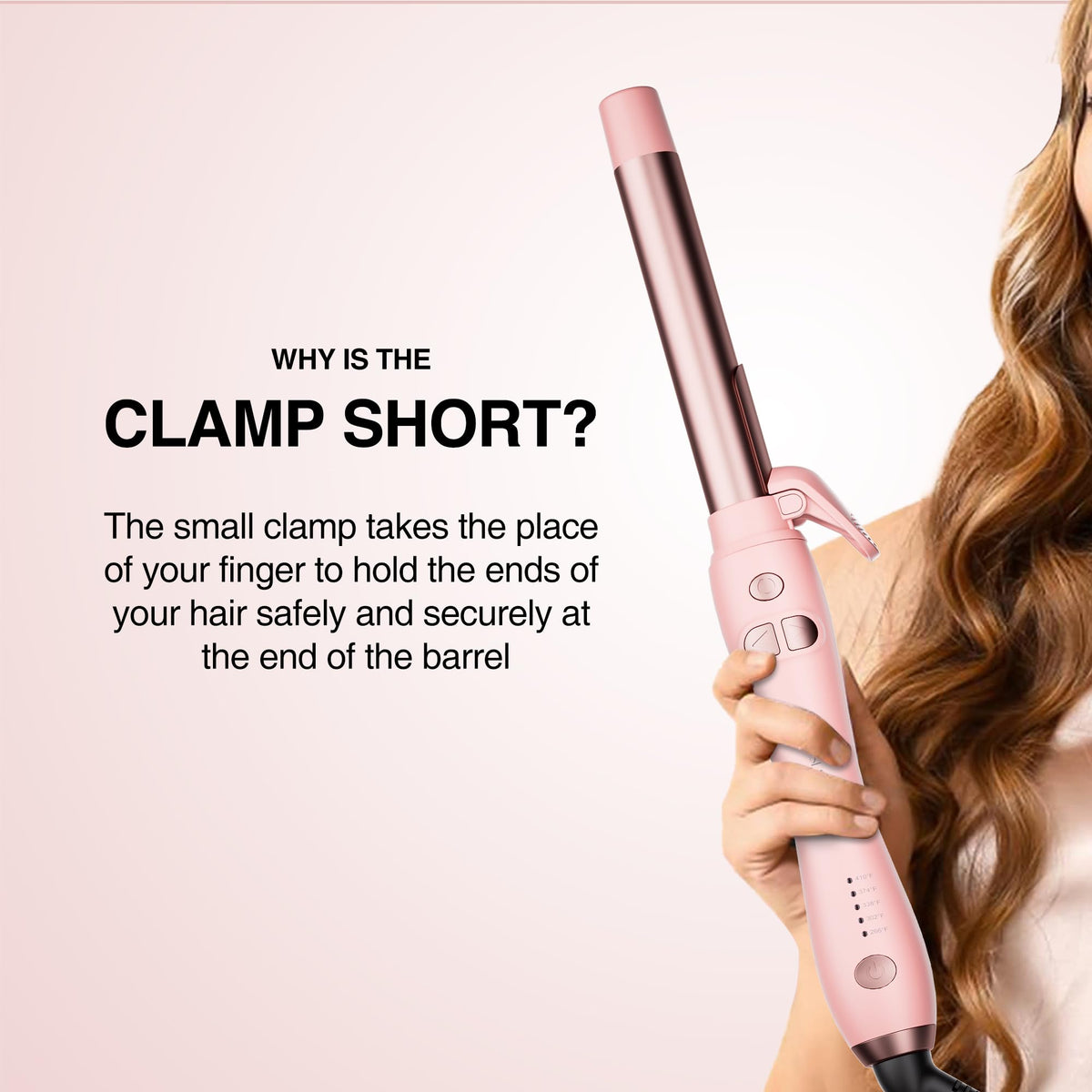 Tresses Touch five heat levels from 266 to 410°F for versatile styling.