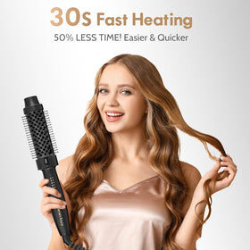 Tresses Touch display shows five heat settings for versatile styling.