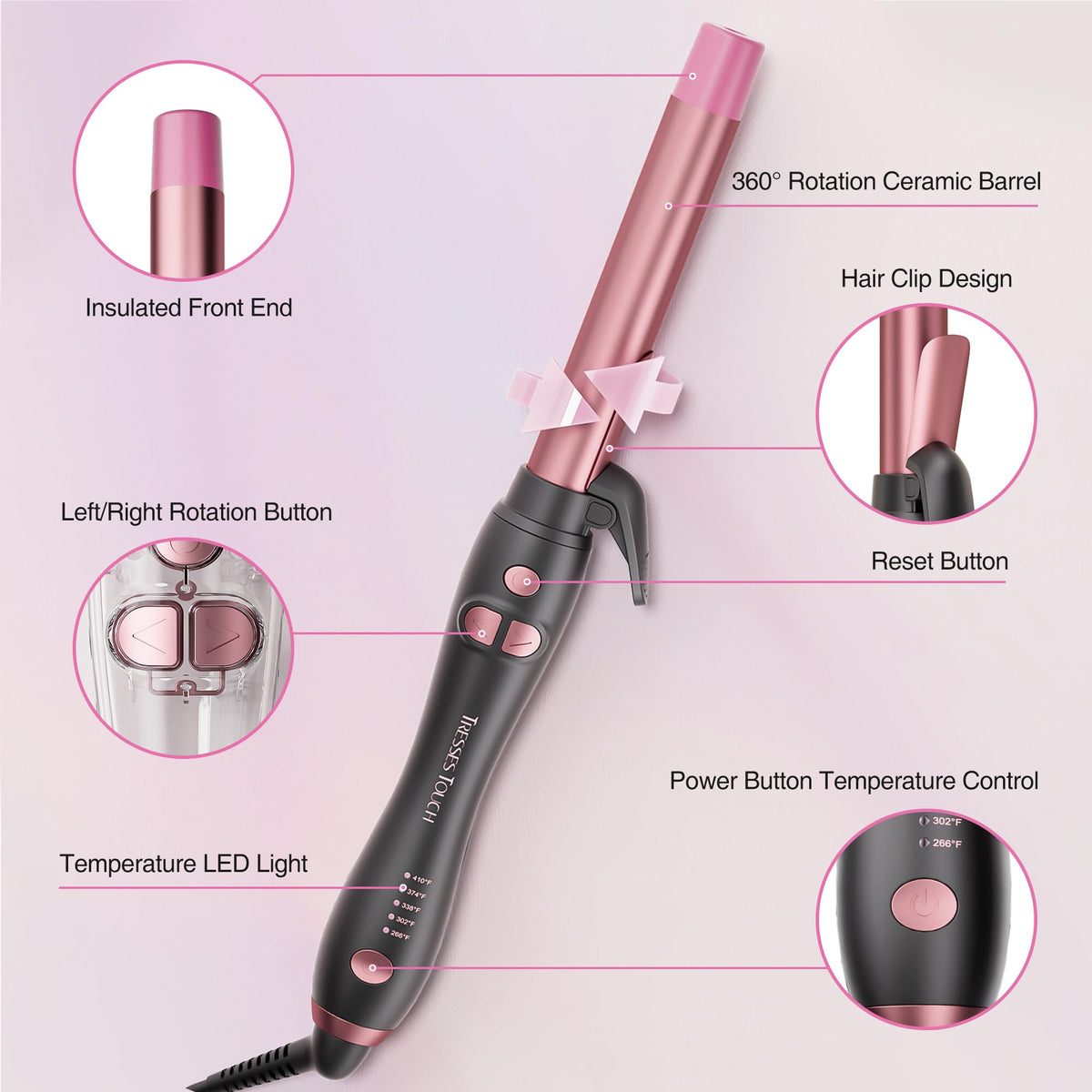 Tresses Touch five temperature settings cover fine to thick hair