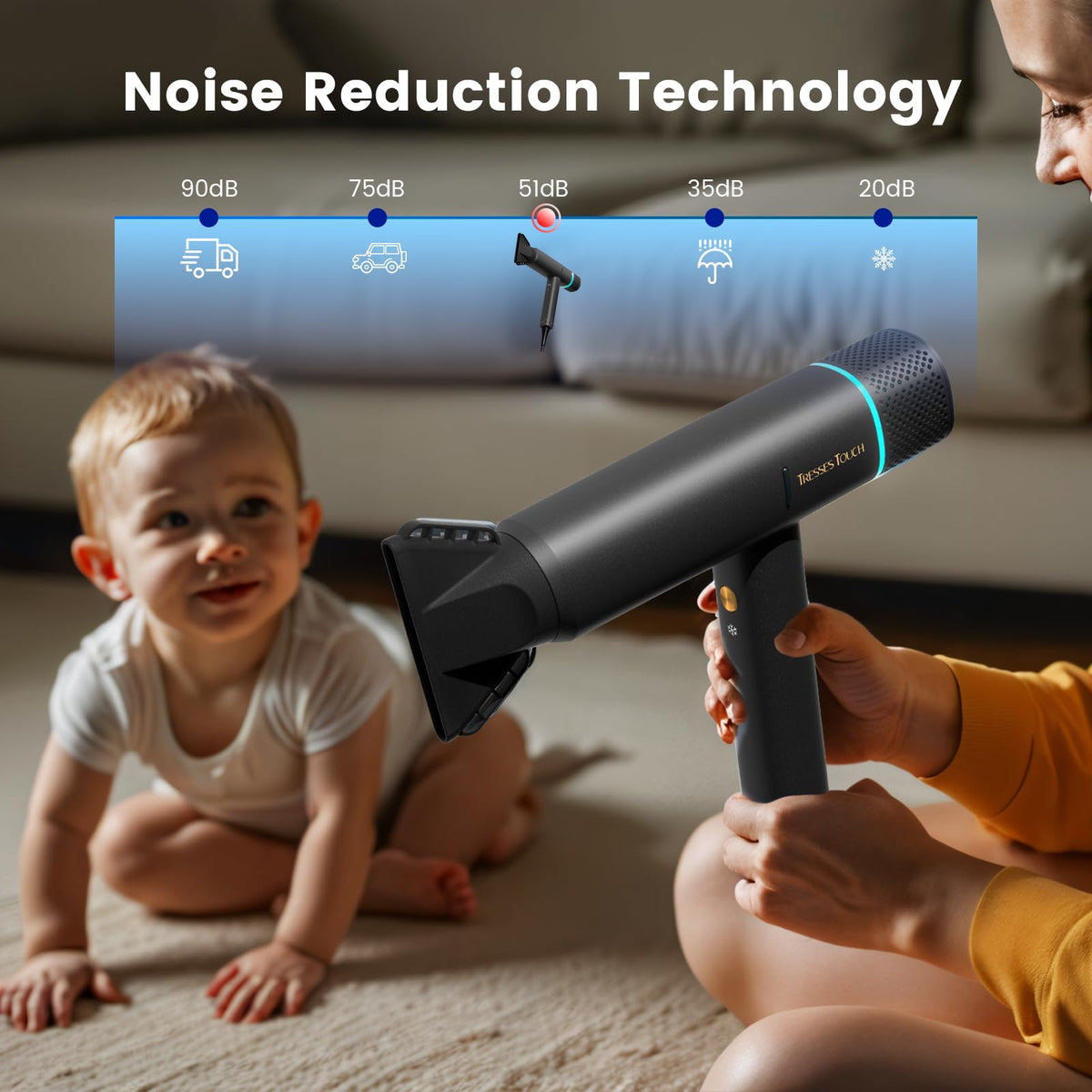 Tresses Touch 1600W motor delivers strong drying power for quick sessions