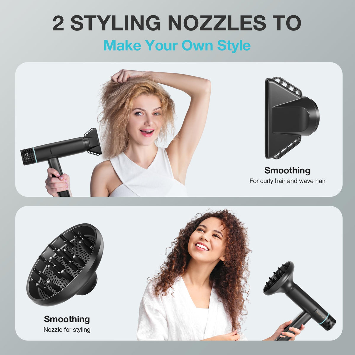 Tresses Touch hair dryer control panel enabling quick adjustments during styling