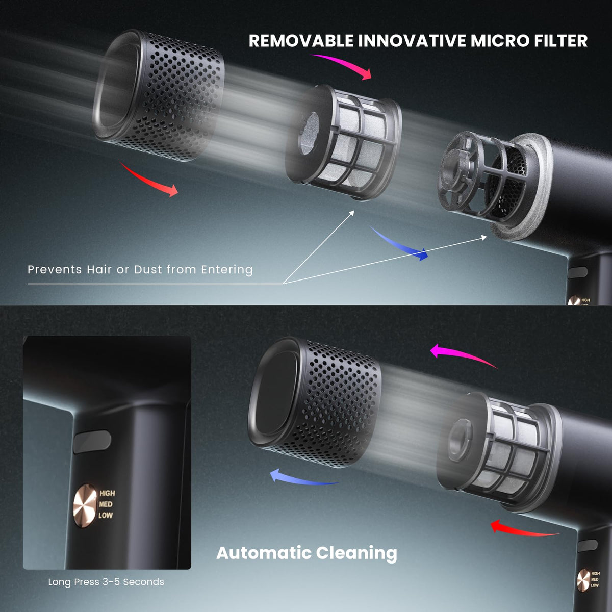 Tresses Touch hair dryer lightweight design reducing hand fatigue during styling