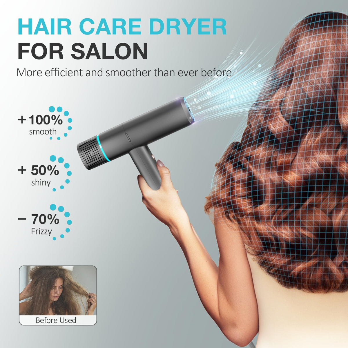 Tresses Touch lightweight design emphasizes comfortable handling during styling