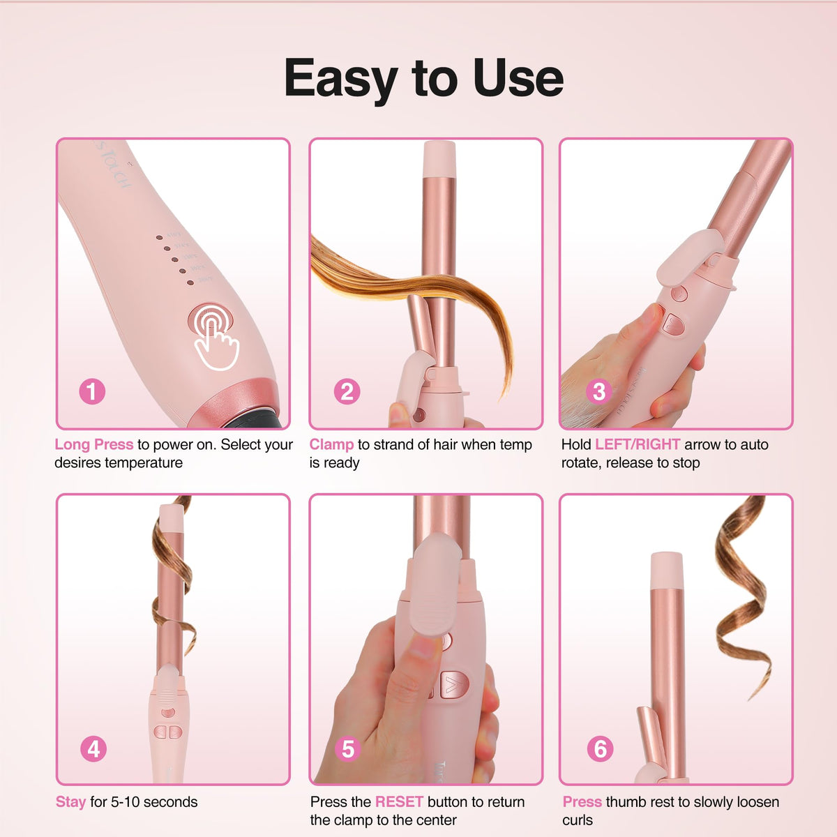 Tresses Touch creates long-lasting waves with a professional-style finish.