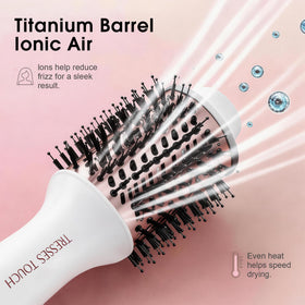 Tresses Touch negative ion technology reduces static for shinier hair.