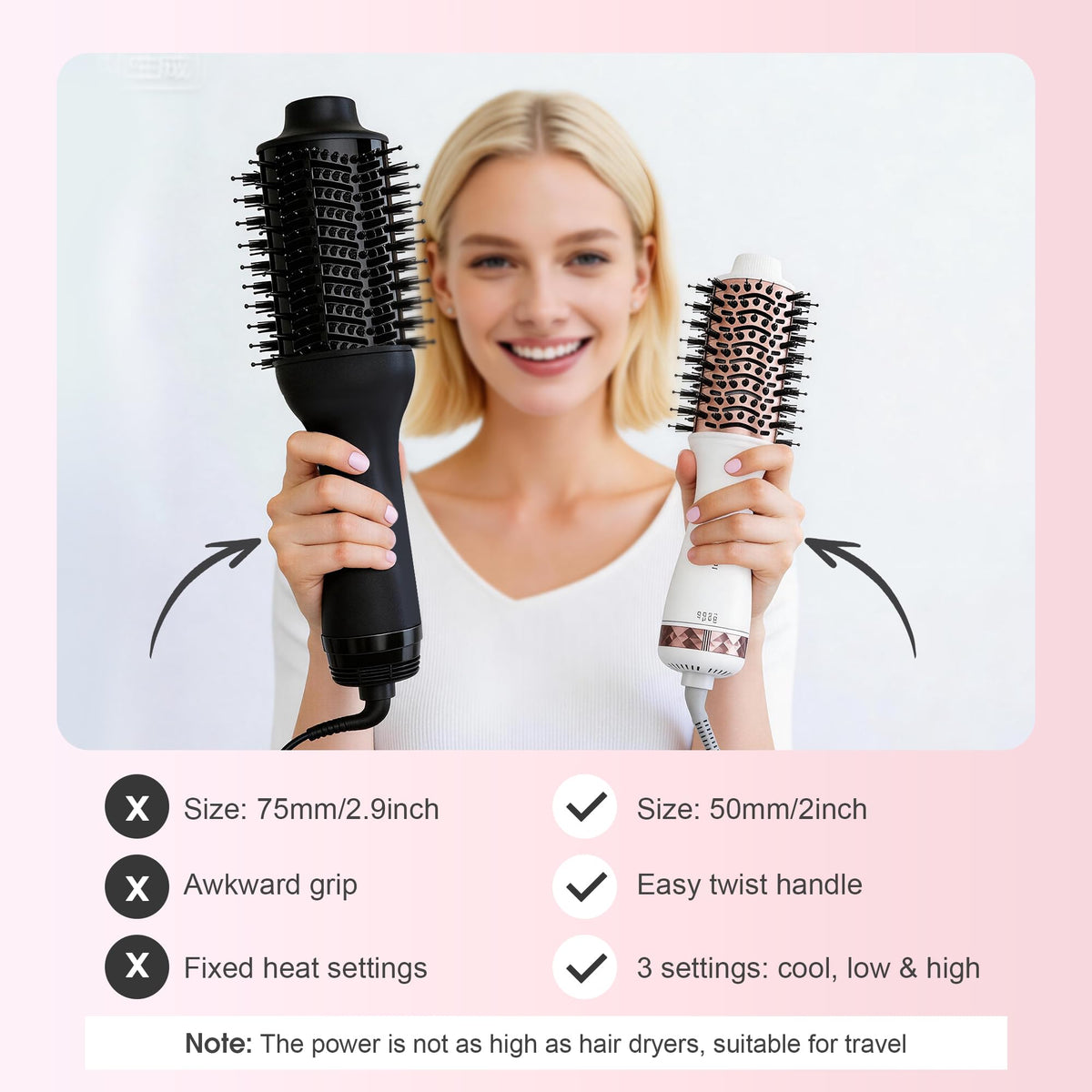 Tresses Touch root volumizer creates lift at the crown for fuller looks.