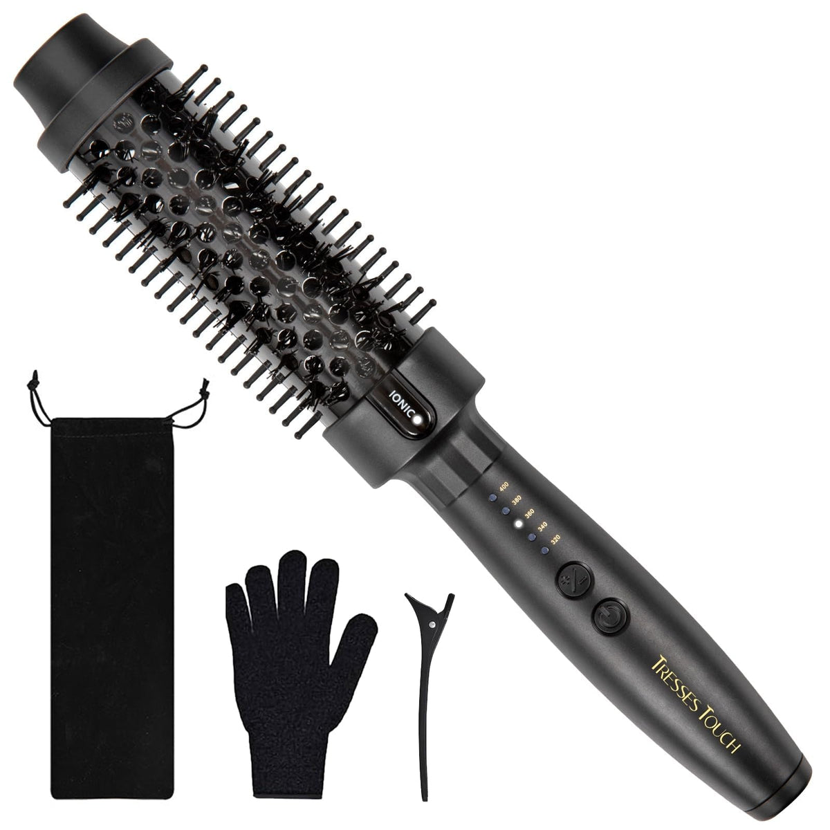 Tresses Touch thermal brush with a 1.5-inch barrel for voluminous curls.