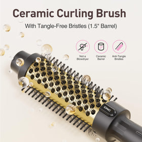 Tresses Touch Thermal Brush with tangle-free bristles glides through hair.