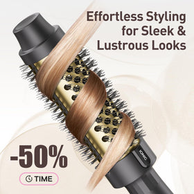 Tresses Touch Thermal Brush offers two temperature settings for different hair types.