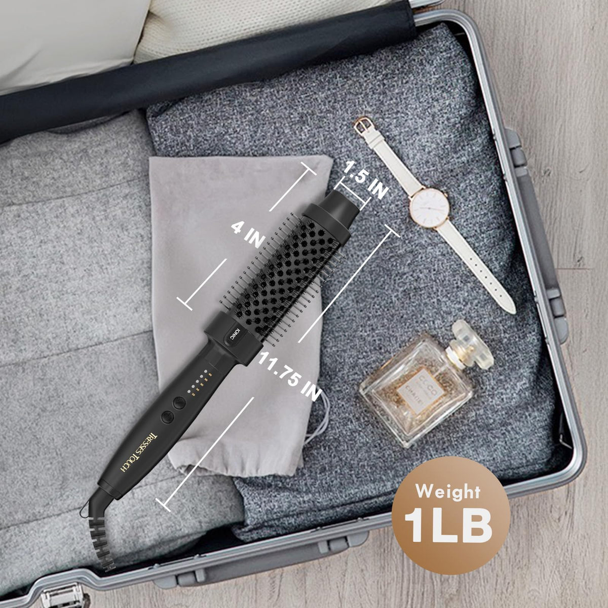 Tresses Touch universal voltage supports global travel without power issues.