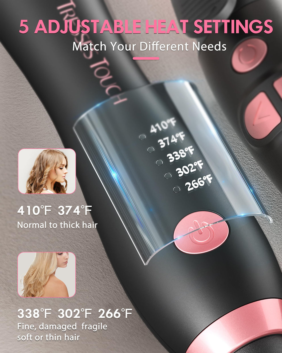 Tresses Touch universal voltage for travel from 110-240V