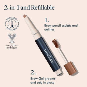 TRE'STIQUE Brow Pencil with flat edge shapes brows with control.
