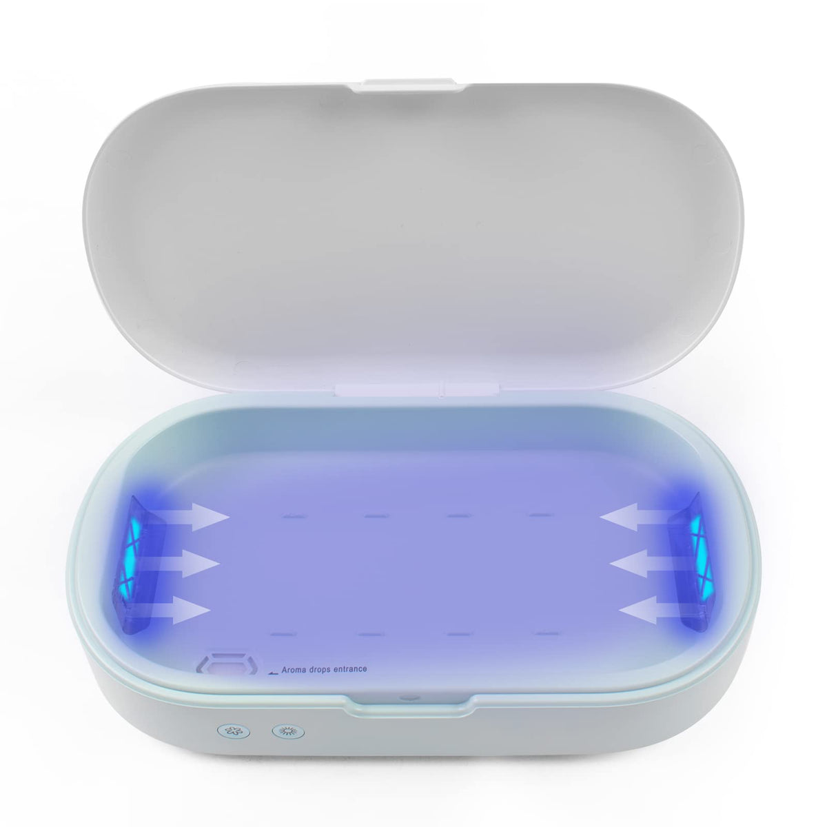 trettitre UV light box front view showing portable disinfection for phones and small items