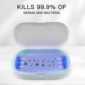 trettitre UV light box glasses and jewelry use case demonstrating versatile cleaning