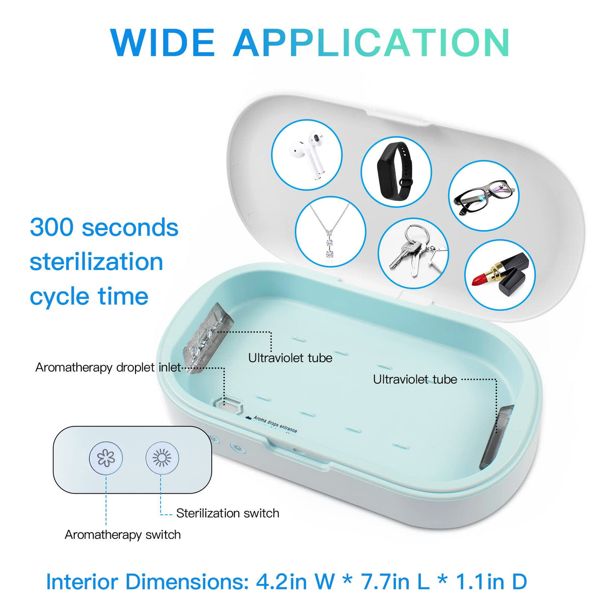 trettitre UV light box open lid interior highlighting easy access and wide compatibility