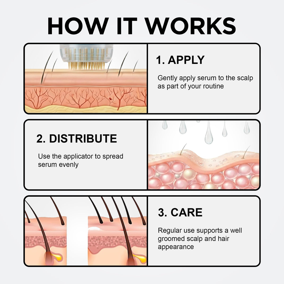 Trevo 24K gold scalp applicator closeup demonstrates precise surface application.