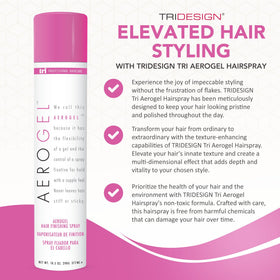 TRI DESIGN Aerogel hairspray mist for even distribution and non-sticky finish