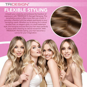 TRI DESIGN Aerogel spray delivering lightweight hold for curls and waves