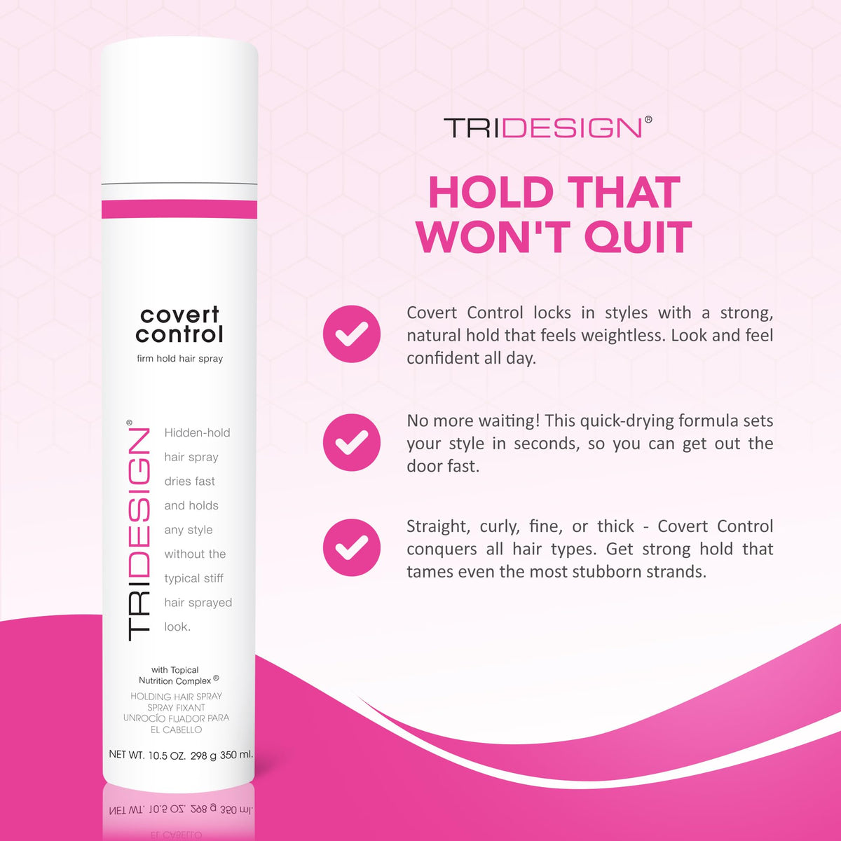 TRI Design Covert Control strong-hold spray can maintains style
