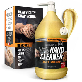Triax Scrubinator hand scrub action removes heavy grease while protecting skin.