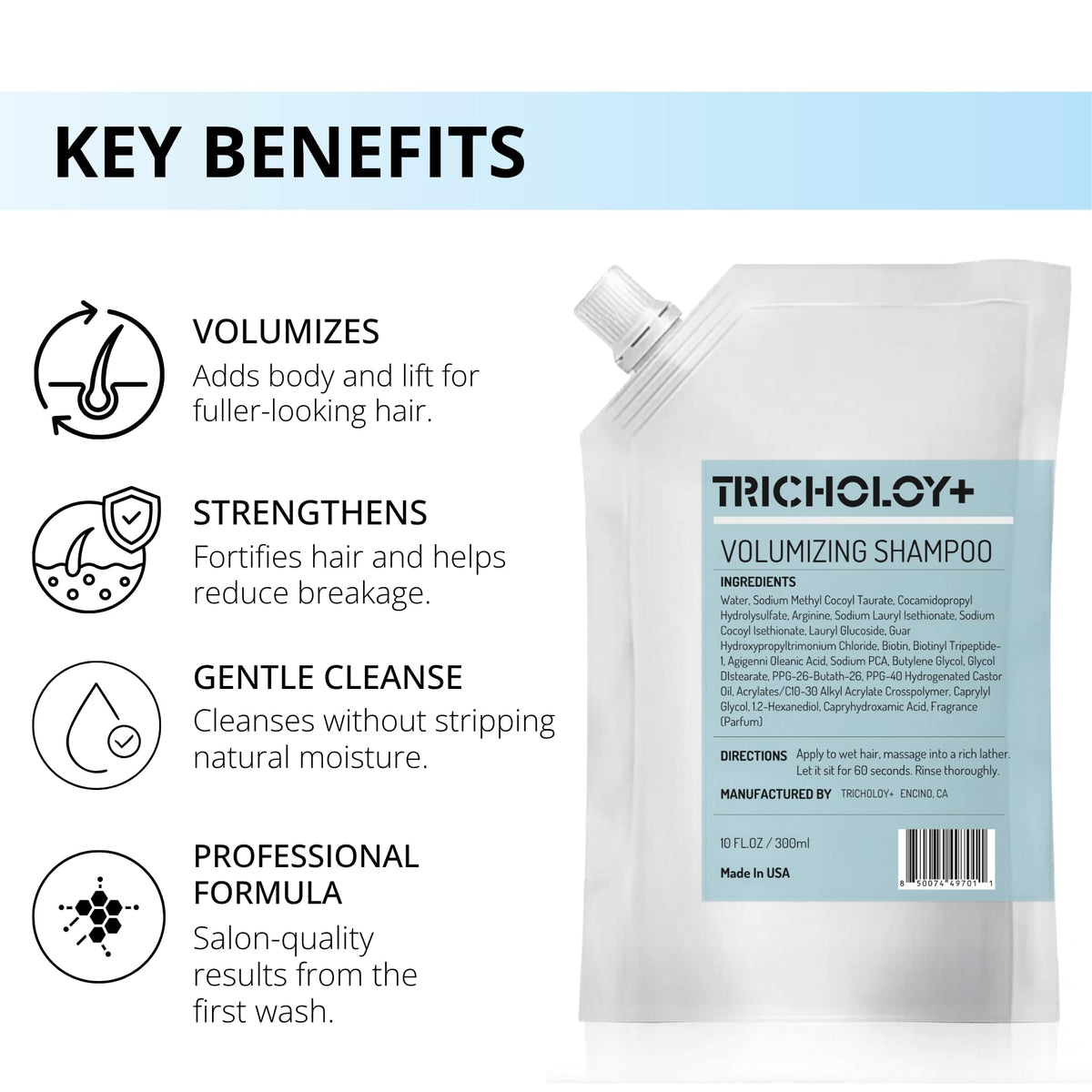 Tricholoy+ Root lift application scene shows targeted lift at roots.