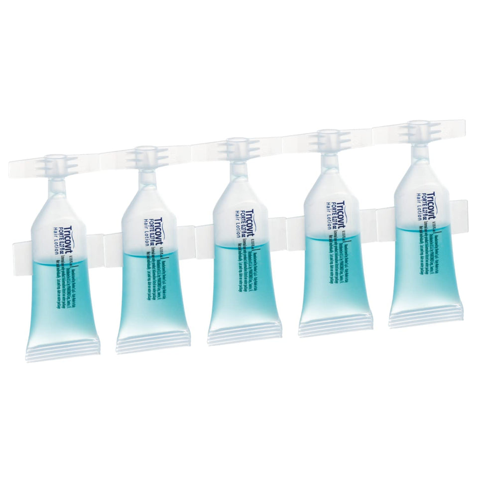 Tricovit Forte bottle front, sleek packaging for daily scalp care routine