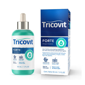 Tricovit Forte Drops ingredients pack preview signaling science-backed components.
