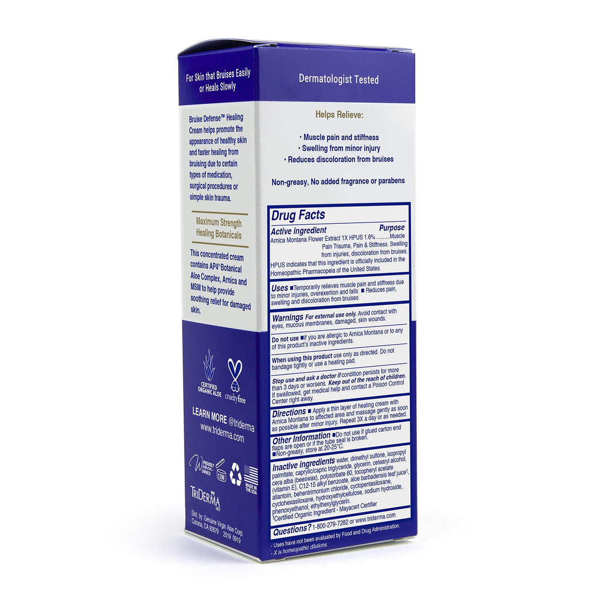 TriDerma healing botanicals bottle—gentle on sensitive skin